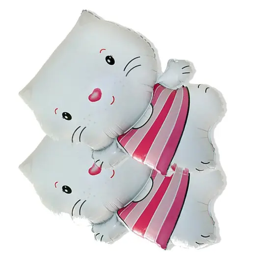 Little Cat White Foil Balloon Large Shape 31" {6}