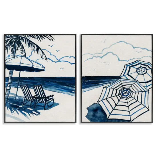 Stupell Industries Tropical Ocean Views 2pc Framed Giclee Set Design by Carol Robinson {1}