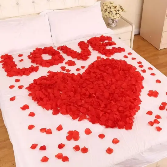500 Pieces Artificial Roses Petals Silk Flower Petals Rose Petals Confetti for Valentines Proposal Wedding Anniversary {5}