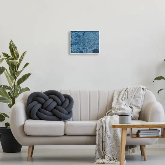 Stupell Industries Blue Detailed London Map Wall Plaque Design by Phillipa Katz {2}