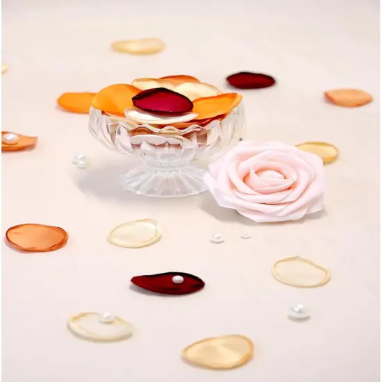 300pcs Orange Rose Petals, Artificial Flower Petals Fall Wedding Decor Flower Girl Petals Terracotta Flower Petals for Wedding {4}