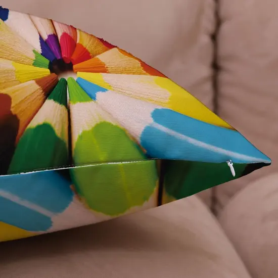 18 x 18 inches Rainbow Colorful Cushion Covers Abstract Crayon Throw Pillow Case Cover Set of 4 (Colorful) for Sofa Car Cousion Bed {5}