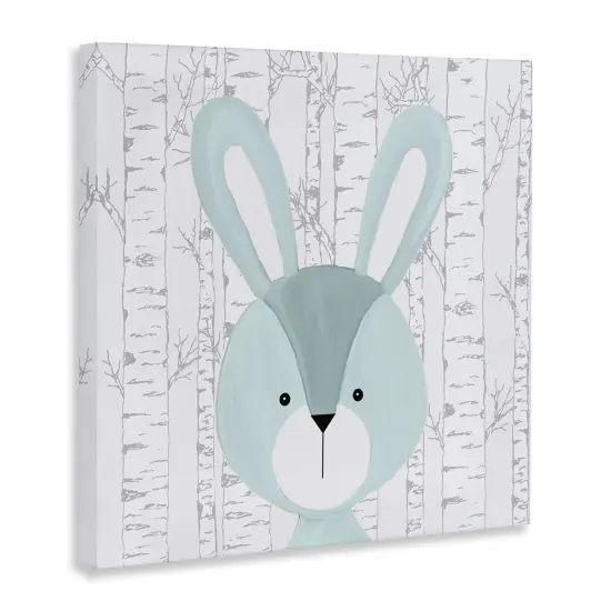 Stupell Industries Charming Bunny on Birch Canvas Design by Kim Allen {3}