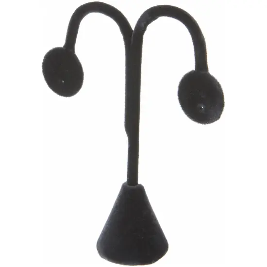 Plymor Black Velvet Lamp Style, Single Pair Earring Display Stand, 3.75" W x 1.25" D x 4.75" H {1}