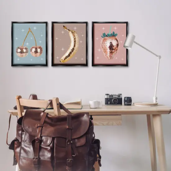 Stupell Industries Glam Disco Fruits 3pc Floating Frame Set Design by Lil' Rue {2}