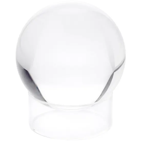 Plymor Clear Acrylic Beveled Egg, Marble, Ball or Sphere Display Holder Stand, 1.25" H x 3" W {3}