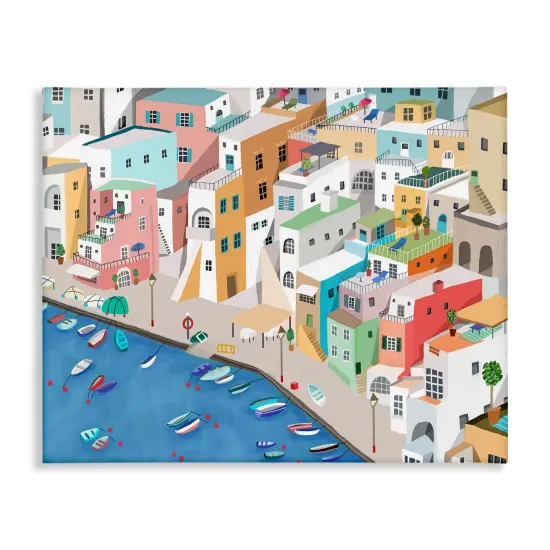 Stupell Industries Coastal Town Harbor Canvas Design by Carla Daly {1}
