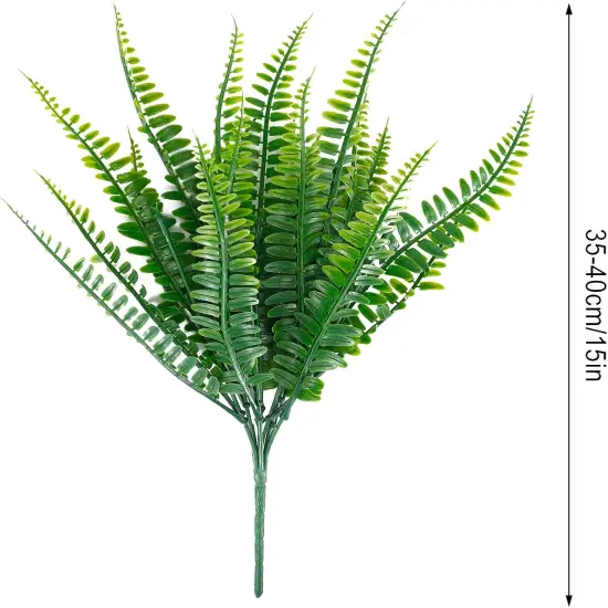 18 Pcs Artificial Ferns Plants Bushes Fake Boston Fern Shrubs Plastic Plant Greenery for Outdoor Indoor Home Garden D&eacute;cor {2}