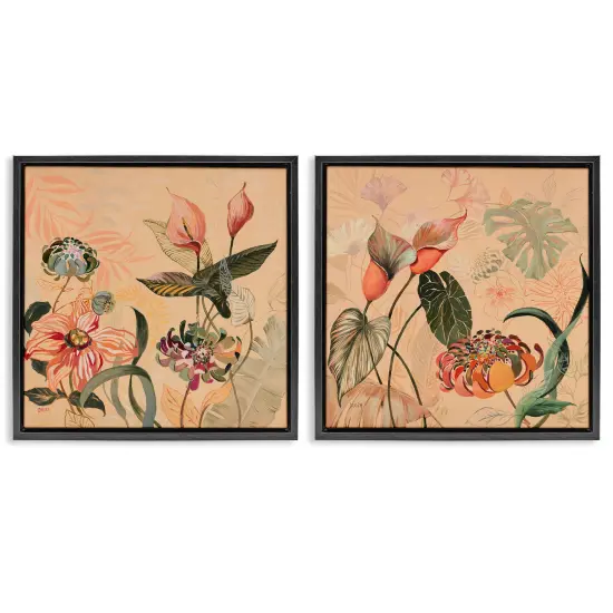 Stupell Industries Elegant Flower Organics 2pc Floating Frame Set Design by Dusza {1}