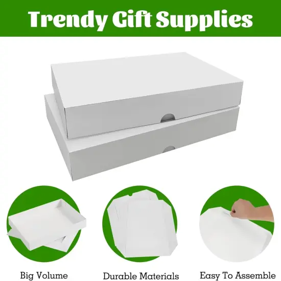 12 PCS White Shirt Boxes Assorted Sizes Gift Boxes for Wrapping Christmas Gifts, Bridesmaid Proposal, Holidays, Father&rsquo;s Day, Birthday, Graduations {3}