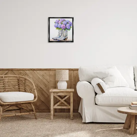 Stupell Industries Hydrangea Filled Cowgirl Boots Floating Frame Design by Amanda Greenwood {2}