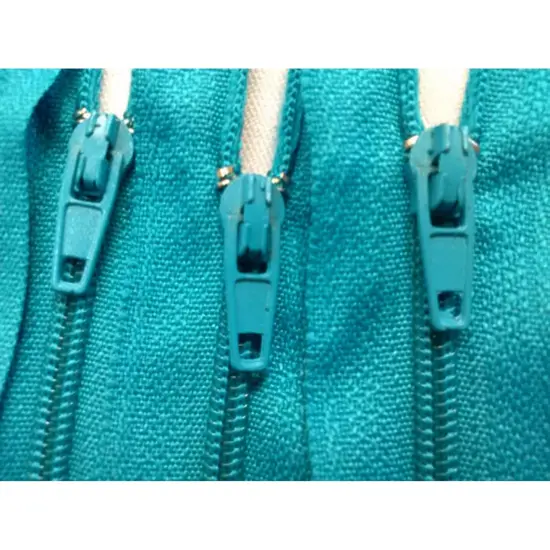Teal Generic Nylon Zippers #3 Coil Closed Bottom {1}