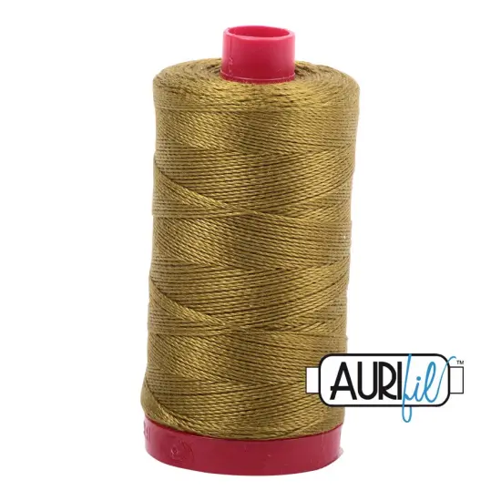 Medium Olive (2910) | 12wt Large Spool (325M / 356Y) | Aurifil Thread {1}