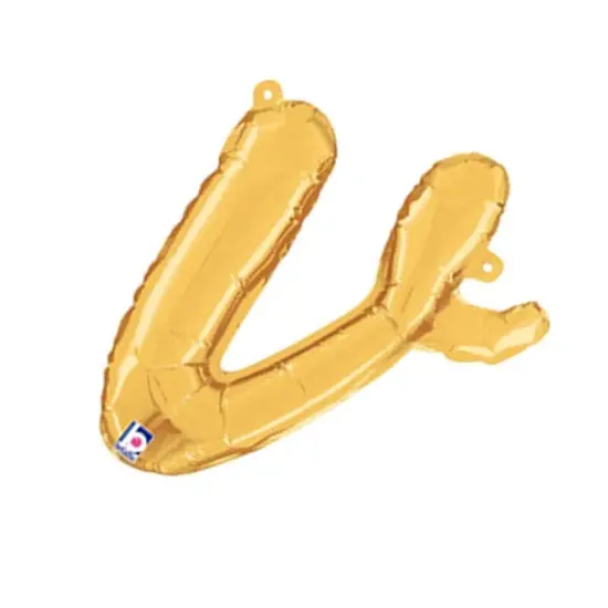 Betallic&reg; 14 inch Script Letter V Gold Air Fill Only {4}