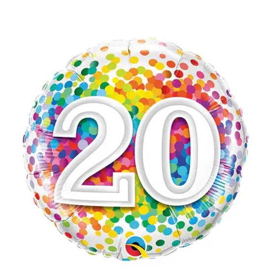 20 Rainbow Confetti 18" Foil Mylar Balloon {3}