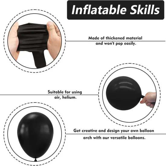 102PCS Red Latex Balloon Arch Kit Black {3}