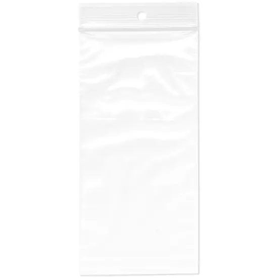 Plymor 3" x 6", 2 Mil with Hang-Hole Zipper Reclosable Plastic Bags {1}