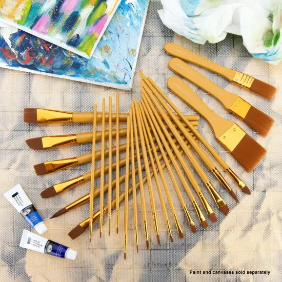 RSET-9384 | 25pc Brown Taklon Variety Brush Set {5}