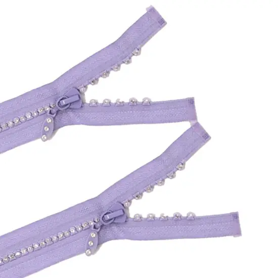 Purple Rhinestone Zipper 12 Inch Plastic Open Bottom {4}