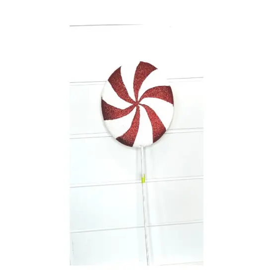 24"x8" Peppermint Lollipop Spray in Red and White by TCT Crafts - Festive Holiday Decor-84913RDWT {2}