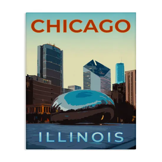 Stupell Industries Chicago Bean Landmark Canvas Design by Victoria Barnes {1}