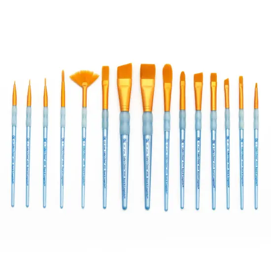 RCC 601 | Crafter's Choice&trade; 15pc Golden Taklon Variety Brush Set {4}