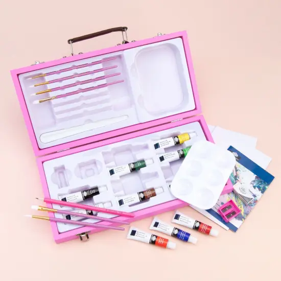 PA-ACR3000 | Pink Art&trade; 25pc Beginner's Acrylic Painting Travel Art Set {1}