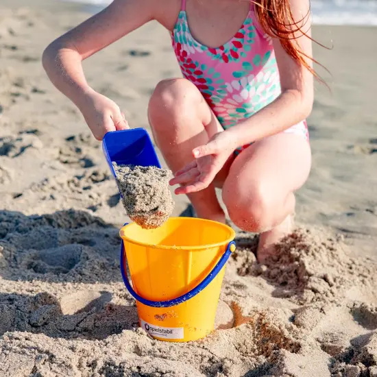 Spielstabil Large Sand Pail Beach Toy - 2.5L German-Made Sand Bucket - Kids Beach Essentials, Toddler Outdoor Toys, & Sandbox Toys - Colors Vary Multicolor {6}
