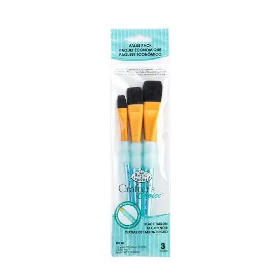 RCC 255 | Crafter's Choice&trade; 3pc Black Taklon Wash Brush Set {1}