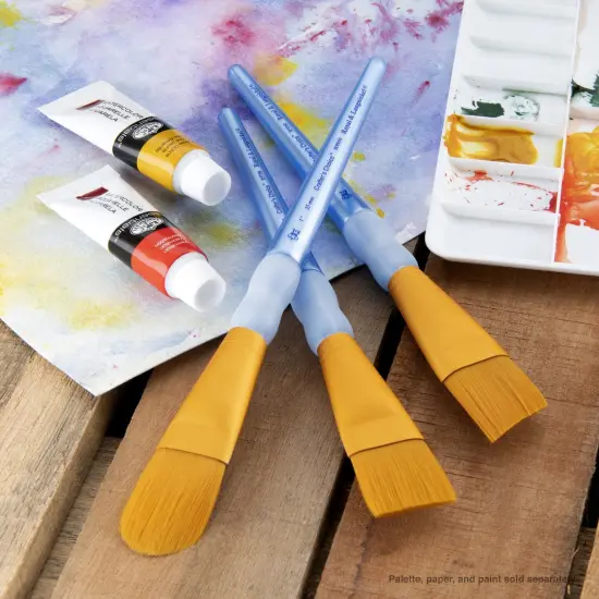 RCC 401 | Crafter's Choice&trade; 3pc Golden Taklon Large Variety Brush Set {2}