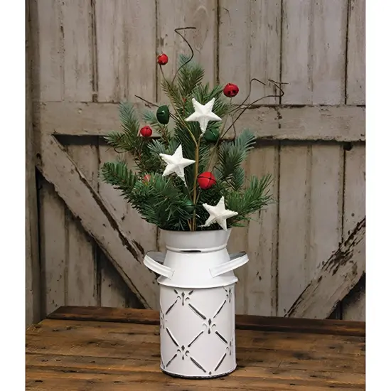 Medium Red Green White Jingle Bell Star Pick for Christmas Floral Arrangement {2}
