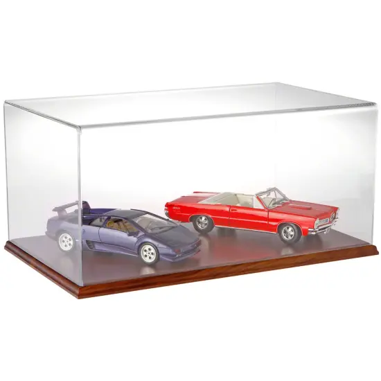 Plymor Clear Acrylic Display Case with Hardwood Base, 20" W x 12" D x 9" H {3}
