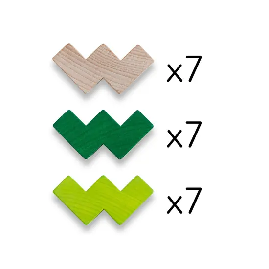 HABA 3D Wooden Blocks Viridis - 21 Piece Natural and Green Toned Beech Wood Building Set (Made in Germany) Multicolor {5}