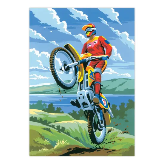 PJS11 | Painting by numbers&trade; 10pc 8.75" x 11.375" Motocross Painting Project {2}