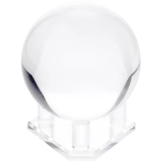 Plymor Clear Acrylic Beveled Triangular Display Base with 3 Display Prongs for Geode, Mineral or Crystal Cluster, 5" W x 4.25" D x 2.25" H {3}