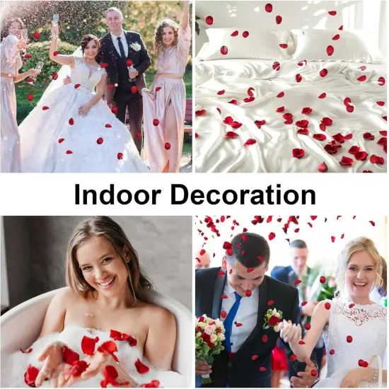 200pcs Rose Petals Decorations, Flower Girl Petals,Rose Petals for Wedding,Silk Rose Petals,Red Flower Petals {4}