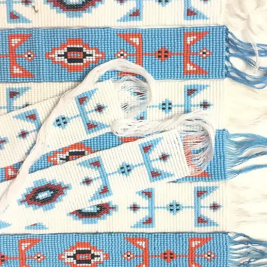 Native American Inspired Seed Beaded Bands White {5}