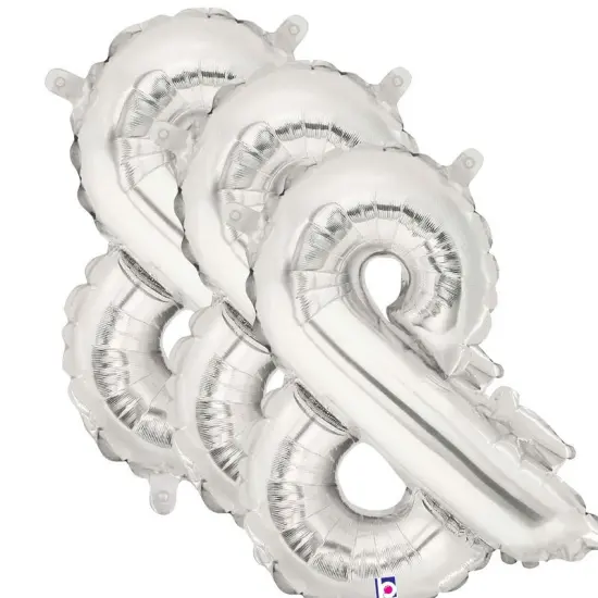 Betallic&reg; 14 inch Ampersand Silver Air Fill Only Balloon {5}