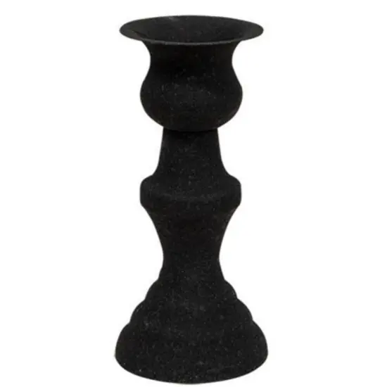 Black Metal Alette Taper Candle Holder and Textured Finish {1}
