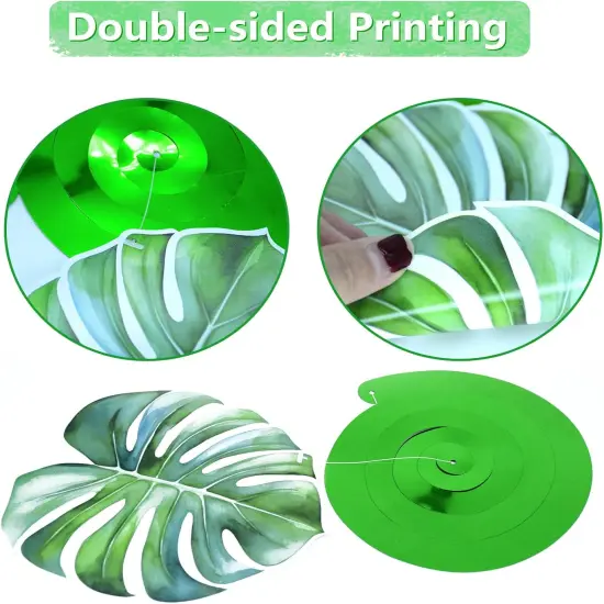 Hawaiian Luau Birthday Hanging Swirl Decorations 30 Pieces Flower Tropical Palm Foil Ceiling Decor for Floral Summer Beach Pool Party Supplies {2}