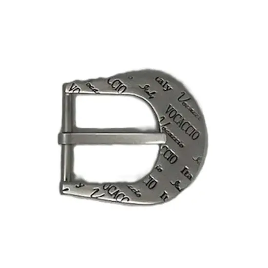 Engraved Pearl Silver Prong Belt Buckle 1.25 Inche Black Ink Detail {3}