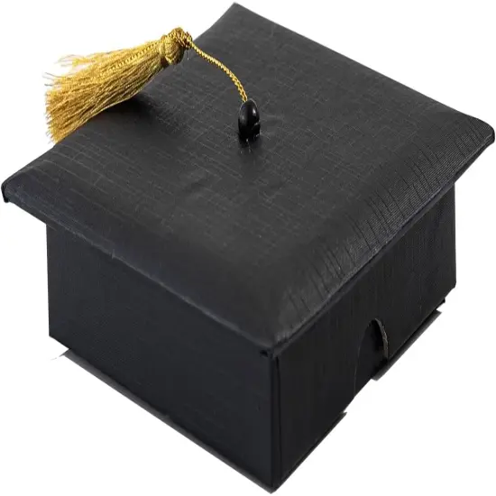 Graduation Gift Box with Tassel for Her Class of 2025 Graduation Hat Cap Box Gift Wrapping Grad Keepsake Memory Home Decor Black Box for College Graduate High School Party Favor Supply {1}