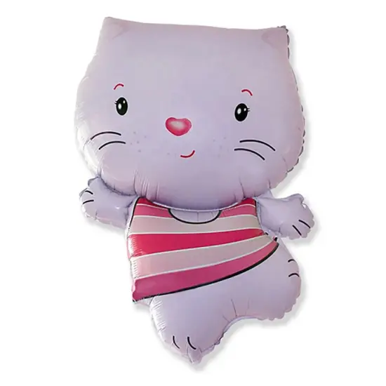 Little Cat Fuchsia Foil Balloon Large Shape 31" {1}