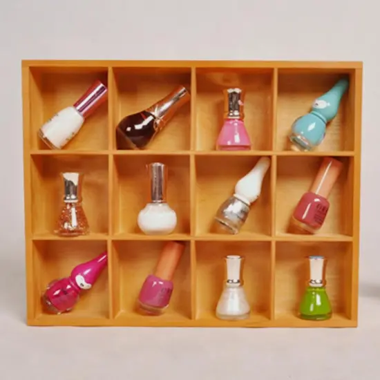 1 Pcs 13.4''x10.6''x2'' Wooden Storage Divider Box Showcase Display Box Organization Tray Tabletop Box with 12 Compartments for Home Craft Office Kitchen Storage {3}