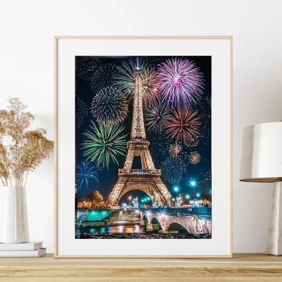 5D Diamond Eiffel Tower Paint Kits for Adults, DIY Diamond Art Paris Eiffel Tower Painting Craft for Home Wall Decoration {2}
