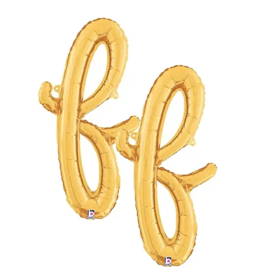 Betallic&reg; 24 inch Script Letter F Gold Air Fill Only {6}