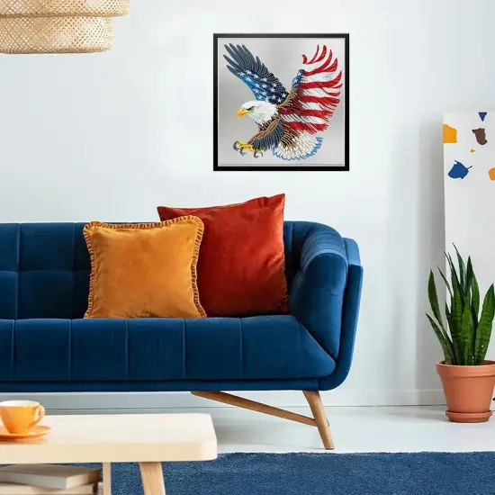 5D Special Shape Diamond Art Kits for Beginners, Eagle Diamond Painting Kits for Adults, Animal Crystal Rhinestones Diamond Painting for Home Wall Decoration Gift 12x12inch {4}