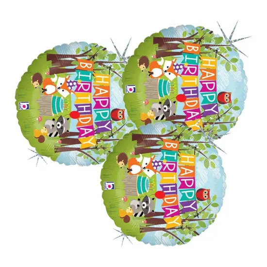 18" Woodland Birthday Party Foil Balloon Forest Animal Celebration Decor {4}