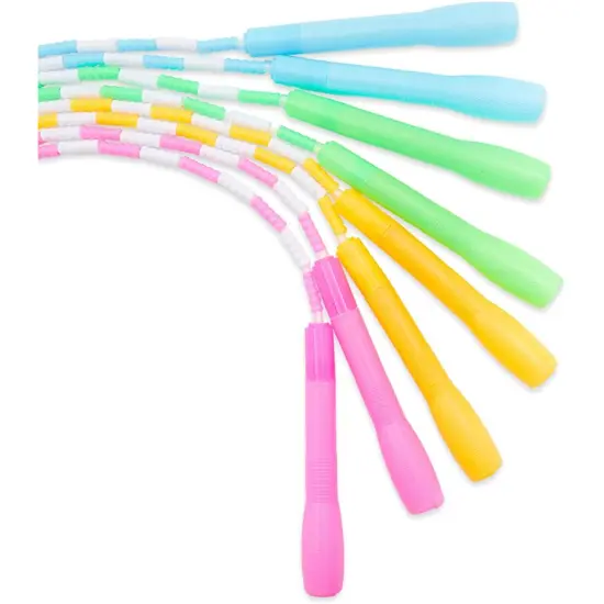 BLUE PANDA 4 Pack Beaded Jump Rope for Kids Ages 5-14 &ndash; Starter Skipping Rope for Fitness Girls Exercise Workouts (4 Colors, 9.2 Feet) {6}