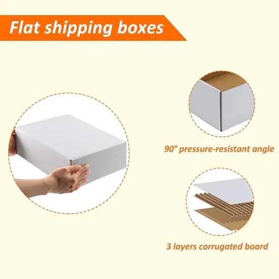 12x9x4 inches Shipping Boxes Set of 20, White Corrugated Cardboard Box Literature Mailer {3}